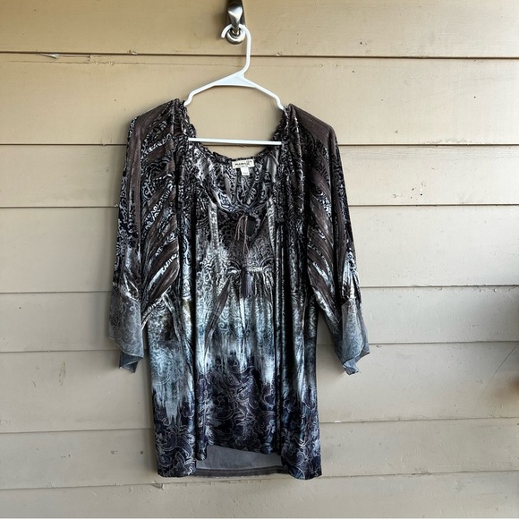Oneworld Velvet Long Sleeve Blouse - Women's Size XL - Picture 1 of 6